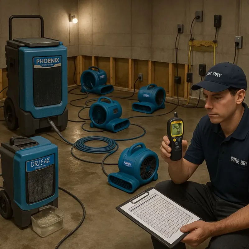 Structural Drying and Dehumidification process in North Catasauqua, PA